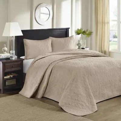 Madison Park Quebec Khaki Reversible Bedspread Set