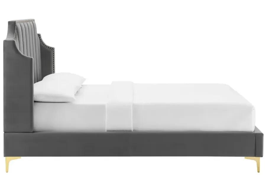 Daniella Performance Velvet Queen Platform Bed