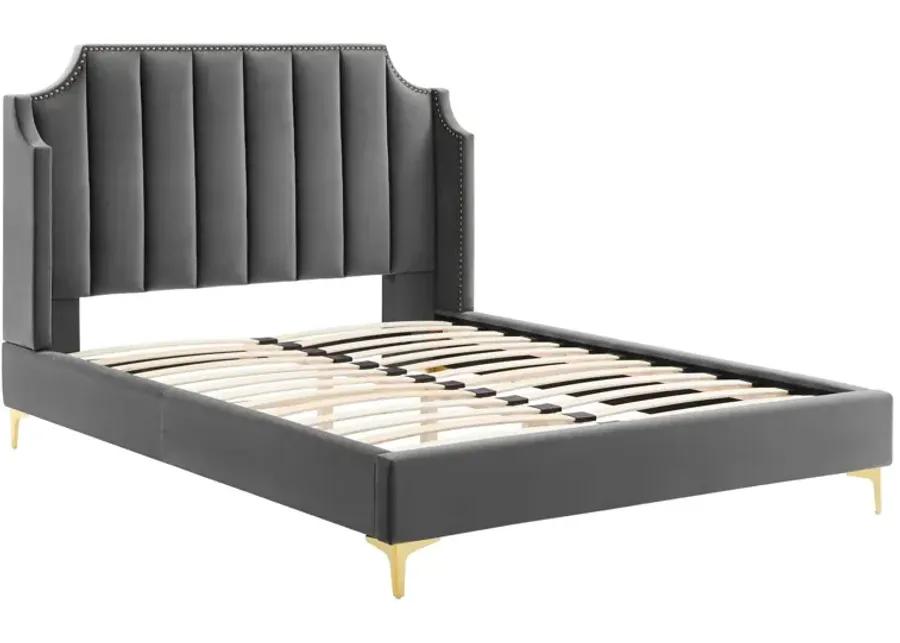 Daniella Performance Velvet Queen Platform Bed