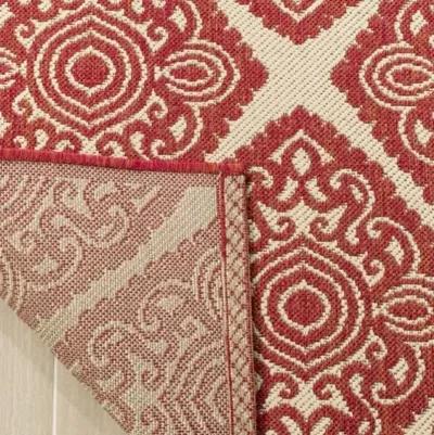 LINDEN 132 Collection LND132Q-6SQ Red / Creme 6'-7" X 6'-7" Square