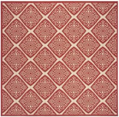 LINDEN 132 Collection LND132Q-6SQ Red / Creme 6'-7" X 6'-7" Square