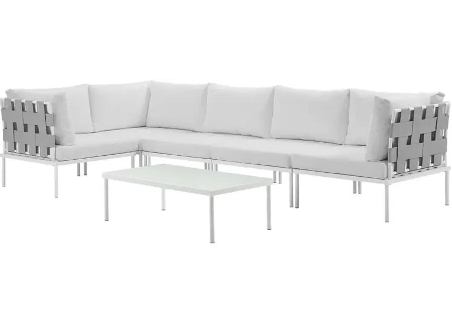 Harmony 6 Piece Outdoor Patio Aluminum Sectional Sofa Set