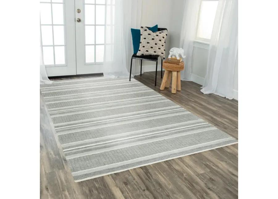 Katana Gray Stripe Wool 5' x 7'6" Rectangle Rug