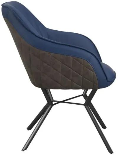 Mayer Upholstered Tufted Side Chairs (Set of 2) Blue and Brown