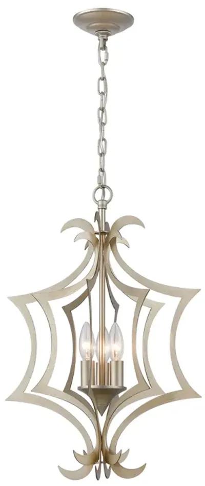 Delray 15" Wide 3-Light Pendant - Aged Silver