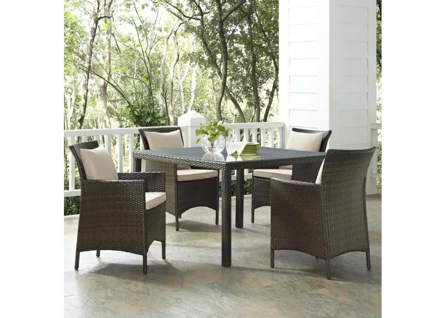 Conduit 5 Piece Outdoor Patio Wicker Rattan Set