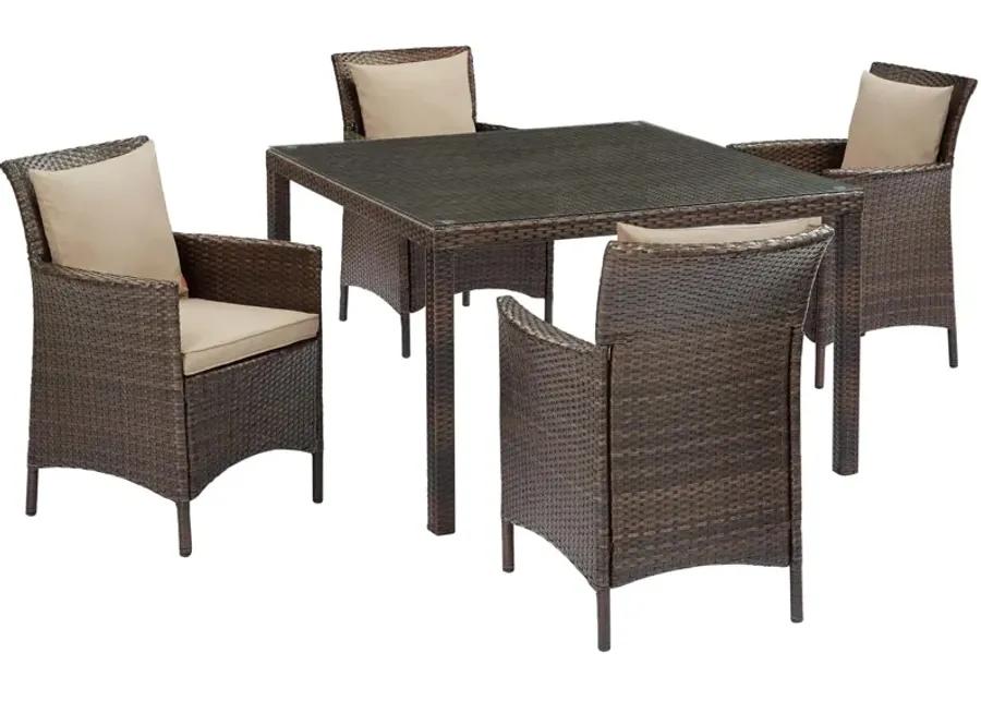 Conduit 5 Piece Outdoor Patio Wicker Rattan Set