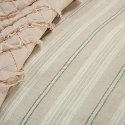 Adeline Duvet Stripe KhakiKing Sham