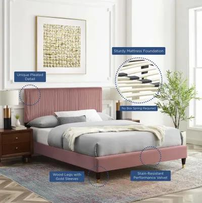 Peyton Performance Velvet Queen Platform Bed