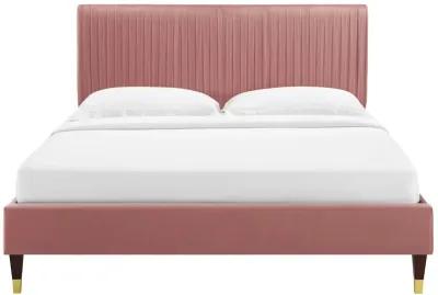 Peyton Performance Velvet Queen Platform Bed