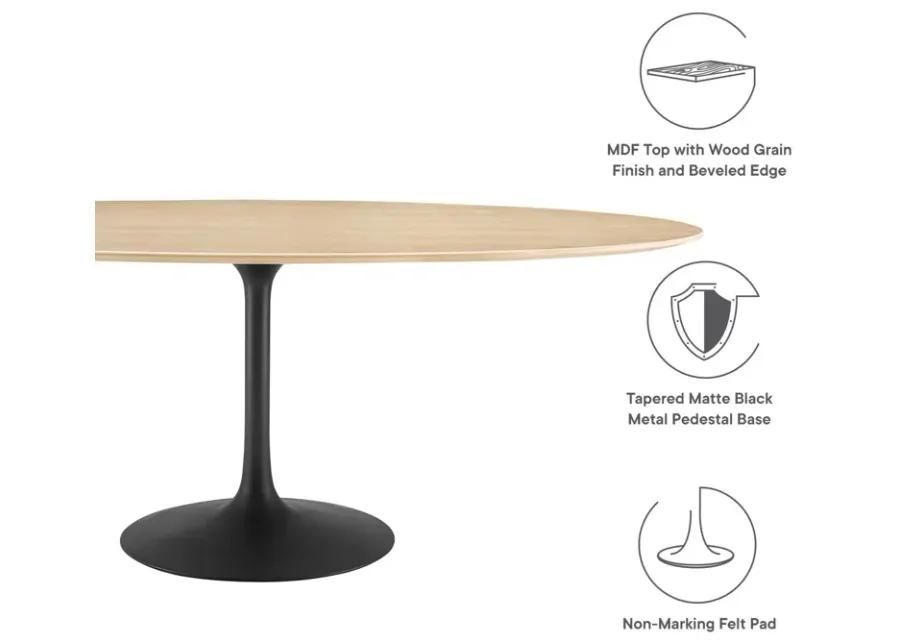 Lippa 78" Oval Wood Grain Dining Table