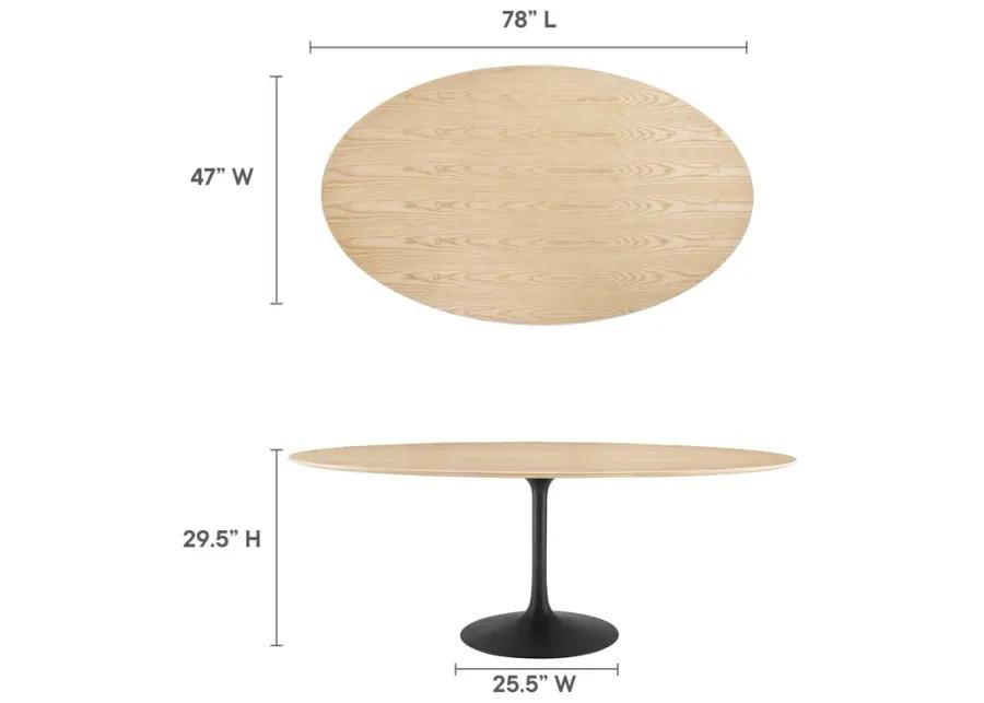 Lippa 78" Oval Wood Grain Dining Table