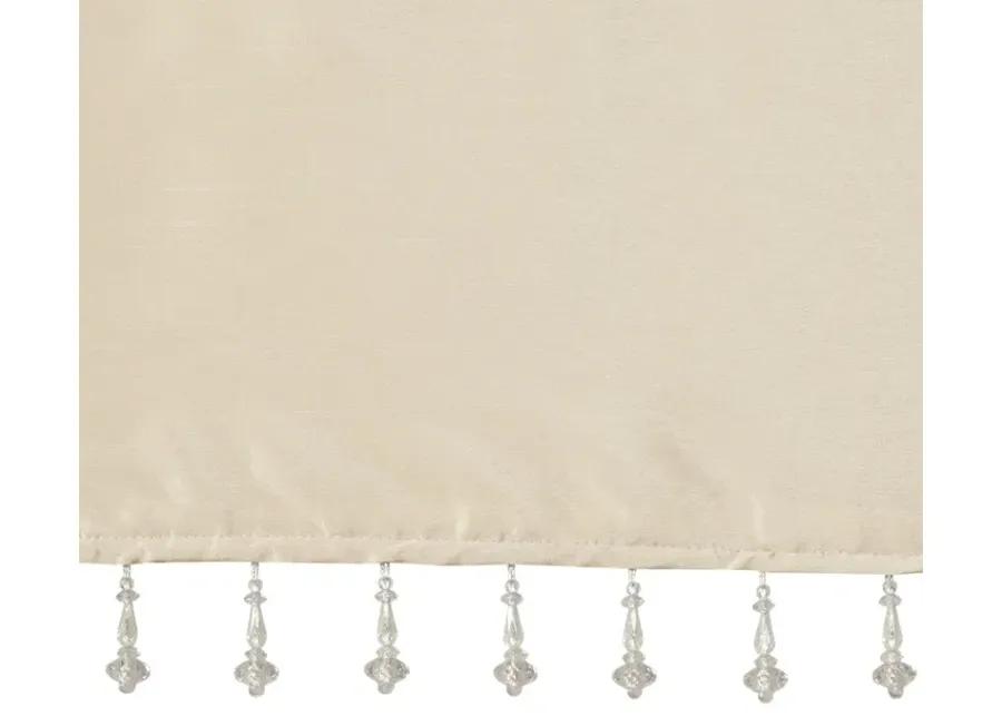 Madison Park Emilia Champagne Lightweight Faux Silk Valance With Beads