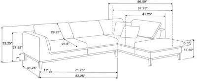 Persia 2-piece Modular Sectional Grey