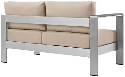 Shore Left-Arm Corner Sectional Outdoor Patio Aluminum Loveseat