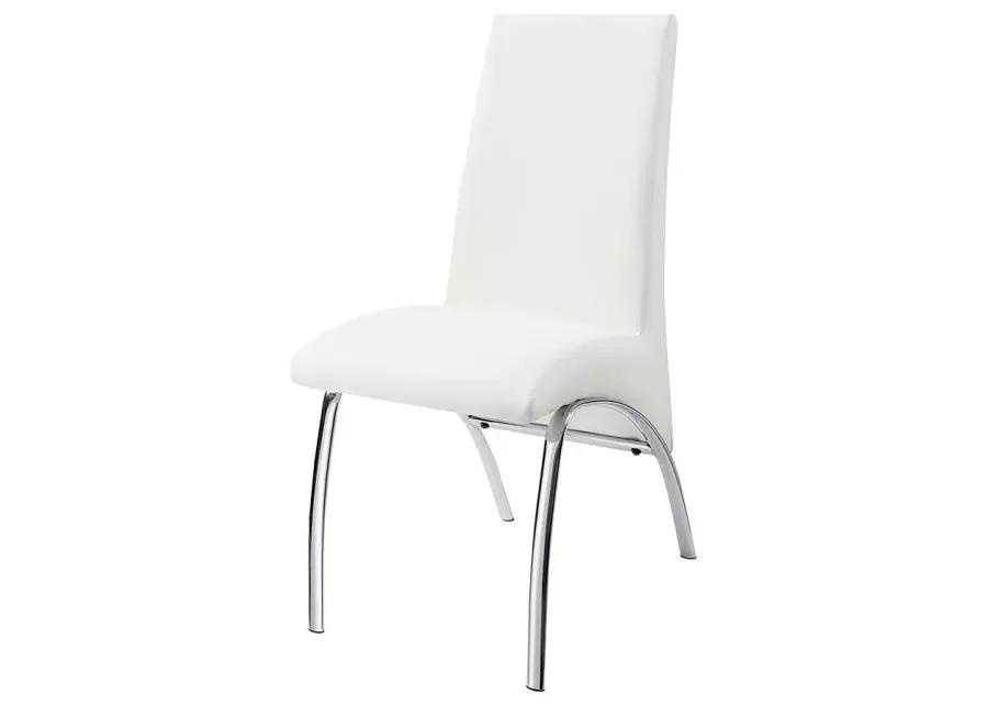 Bishop Upholstered Side Chairs White and Chrome (Set of 2)