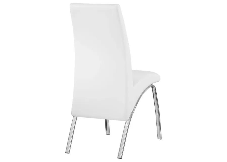 Bishop Upholstered Side Chairs White and Chrome (Set of 2)