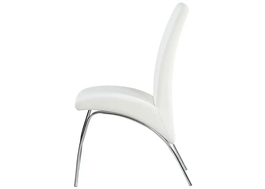 Bishop Upholstered Side Chairs White and Chrome (Set of 2)