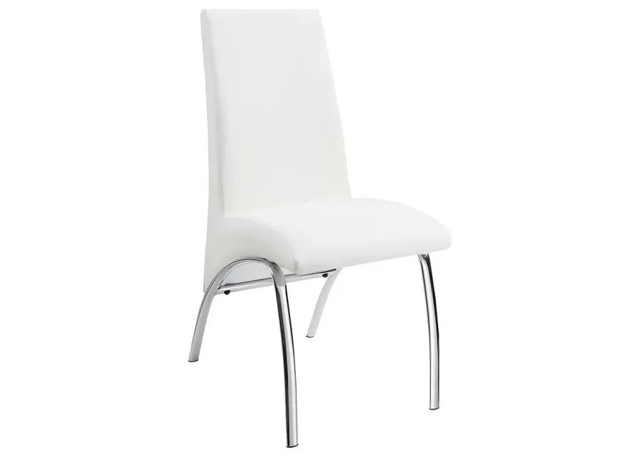 Bishop Upholstered Side Chairs White and Chrome (Set of 2)