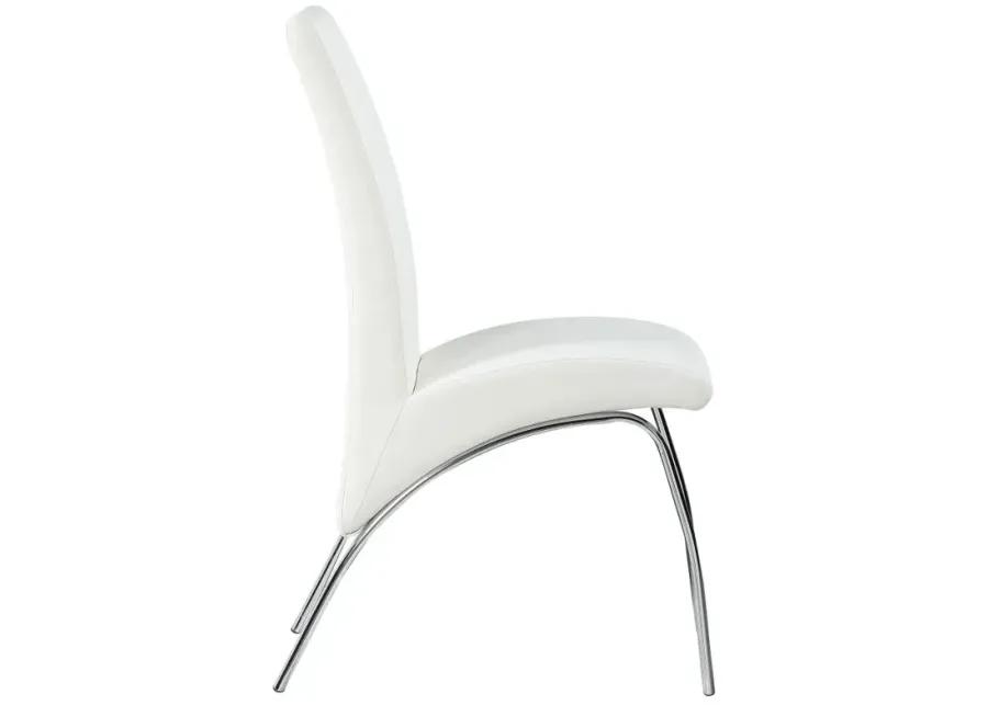 Bishop Upholstered Side Chairs White and Chrome (Set of 2)