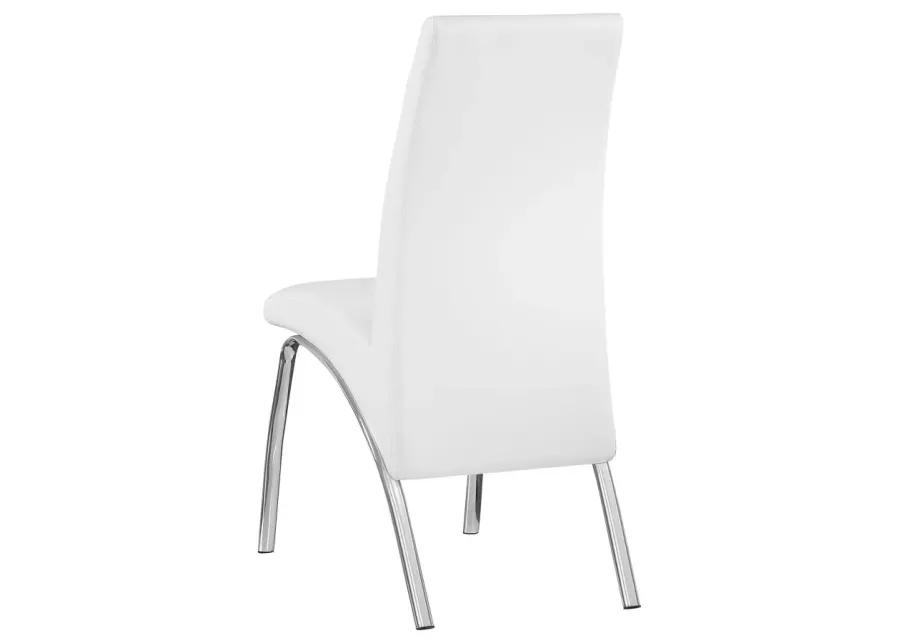 Bishop Upholstered Side Chairs White and Chrome (Set of 2)