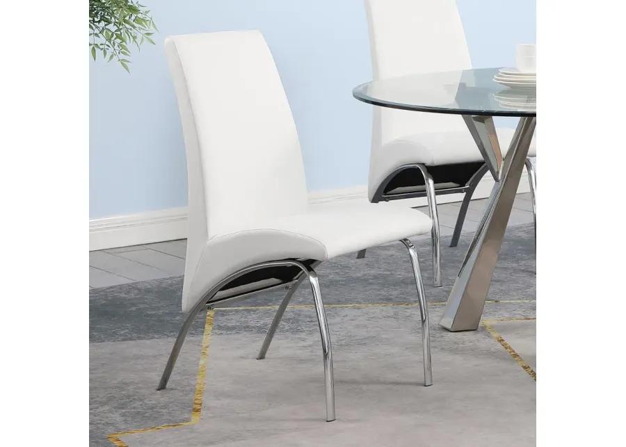 Bishop Upholstered Side Chairs White and Chrome (Set of 2)