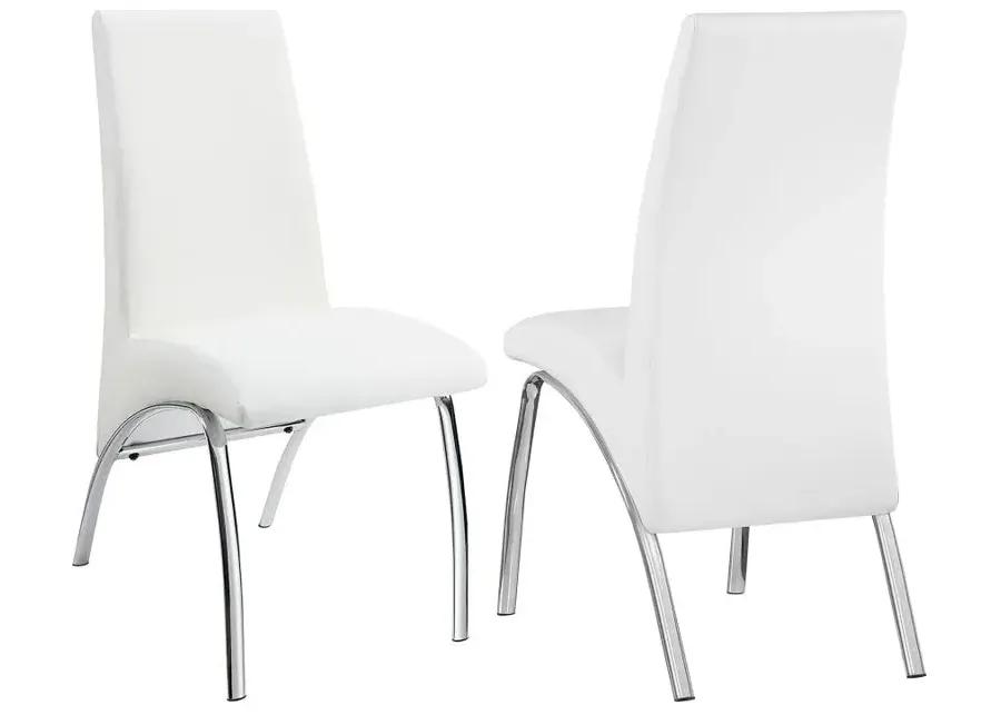 Bishop Upholstered Side Chairs White and Chrome (Set of 2)