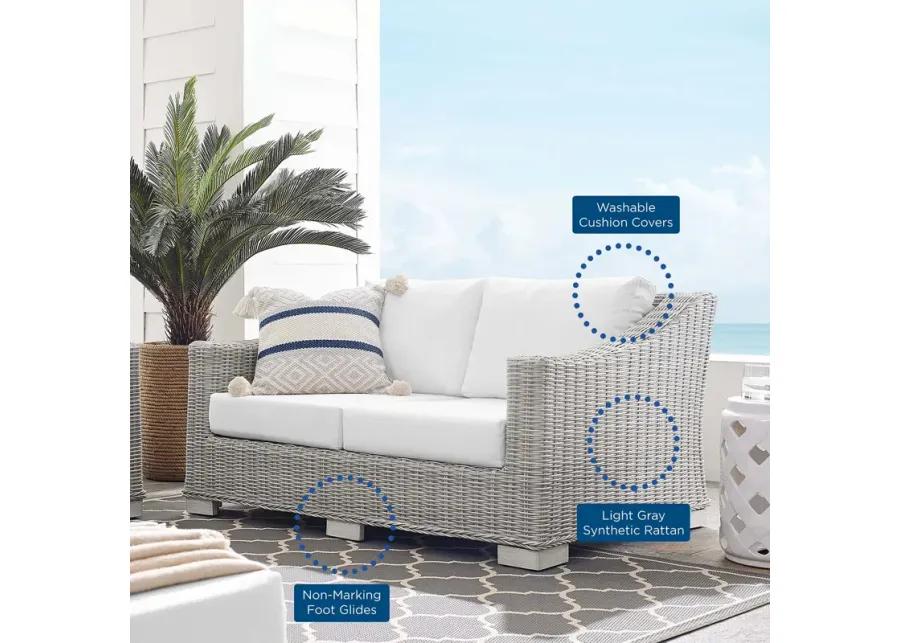 Conway Sunbrella® Outdoor Patio Wicker Rattan Loveseat