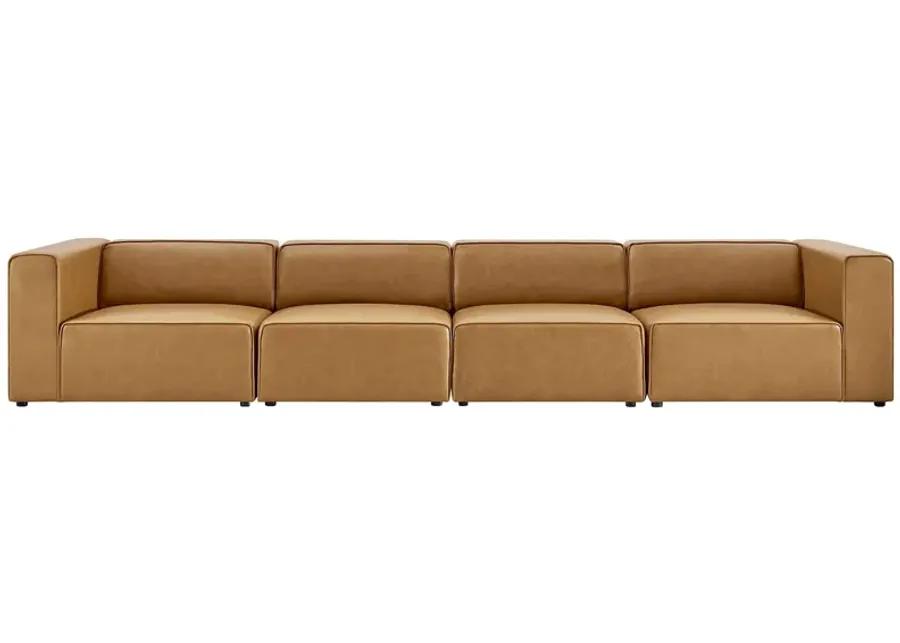 Mingle Vegan Leather 4-Piece Sectional Sofa