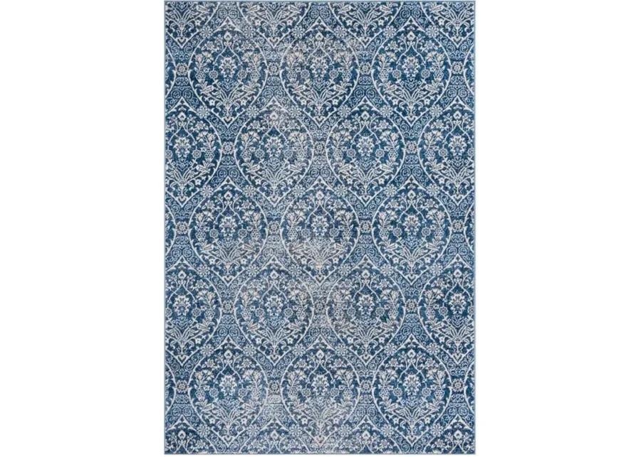 Brentwood 860 Navy / Light Grey 5'-3" X 7'-6" Medium Rectangle Powerloomed Rug