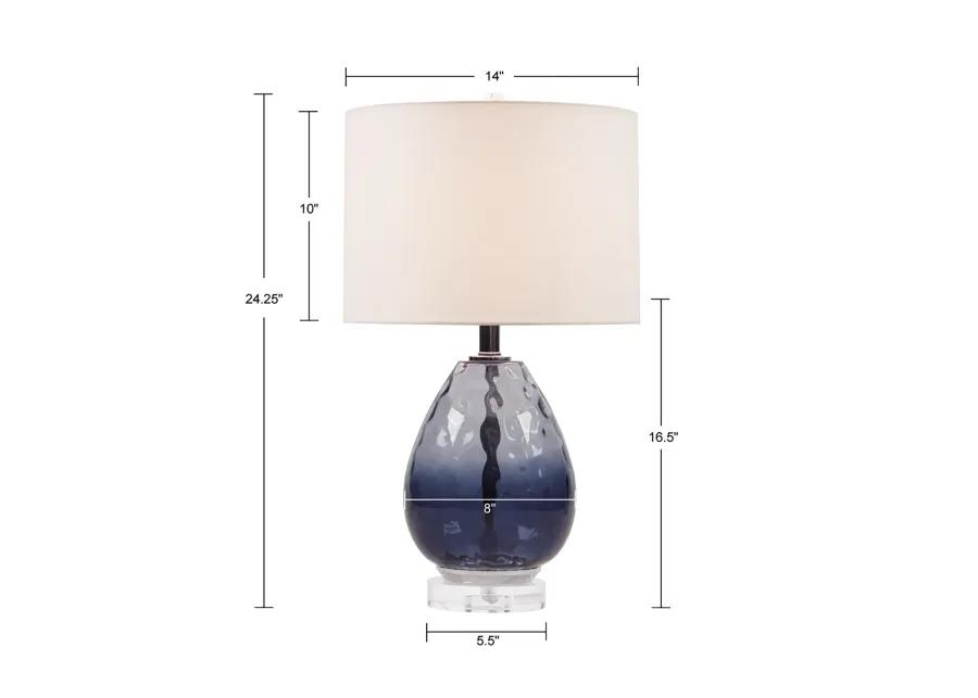 Urban Habitat Borel Dark Blue Ombre Glass Table Lamp