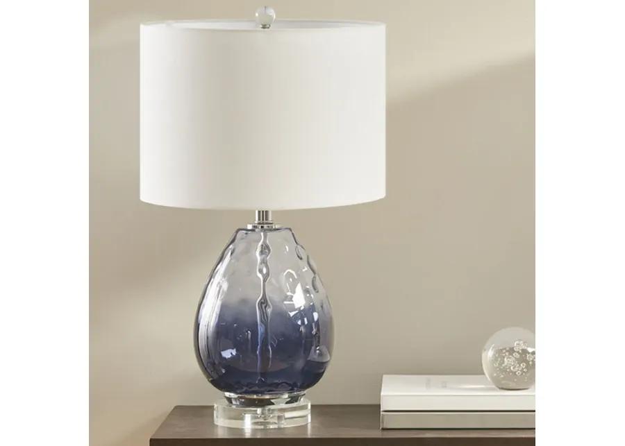 Urban Habitat Borel Dark Blue Ombre Glass Table Lamp