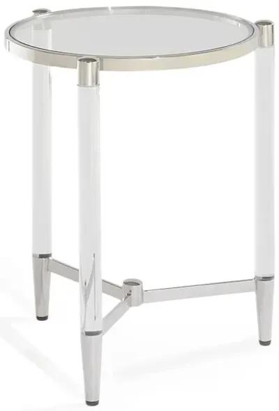 Marilyn Glass Top and Steel Base Round End Table