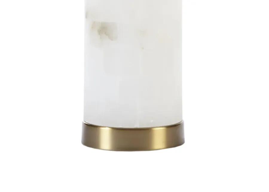 Hampton Hill Prague White/Gold Alabaster Table Lamp