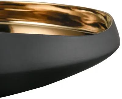 Greer Bowl  -  Low Black and Gold Glazed - Set of 2