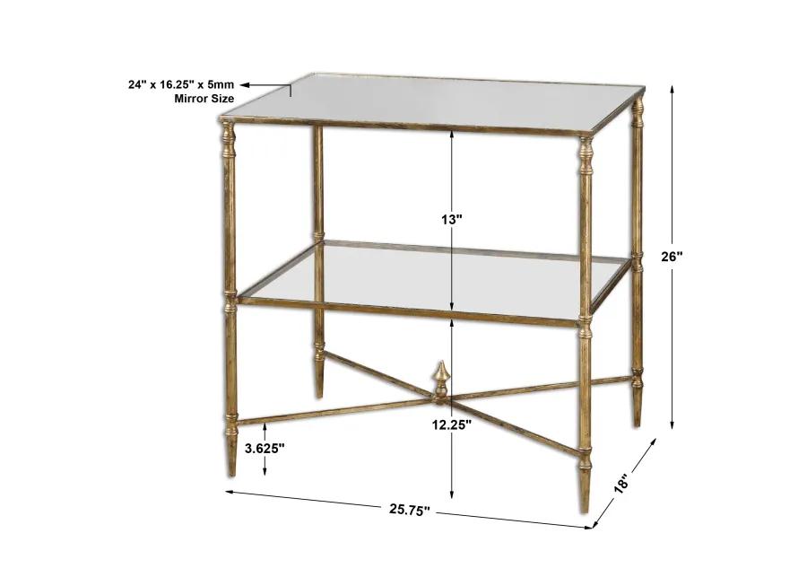 Henzler Mirrored Glass Lamp Table