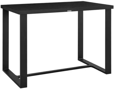 Felicia Outdoor Patio Counter Height Dining Table in Black Aluminum