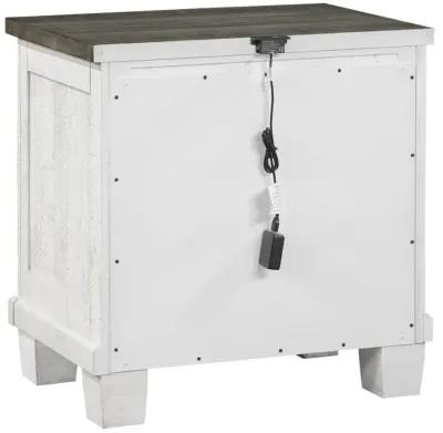 Lilith 2-drawer Nightstand Distressed Grey and White