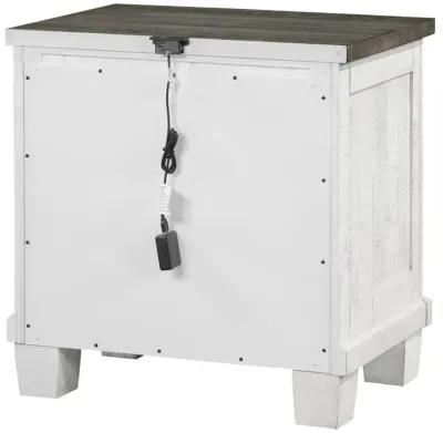 Lilith 2-drawer Nightstand Distressed Grey and White