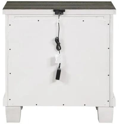 Lilith 2-drawer Nightstand Distressed Grey and White