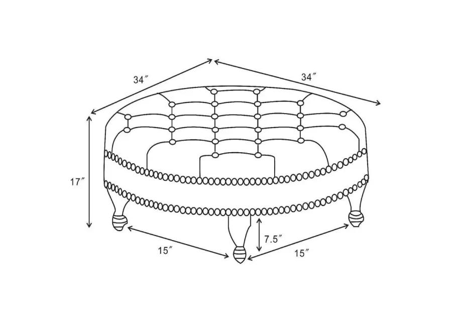 Adley round Upholstered Tufted Ottoman Oatmeal