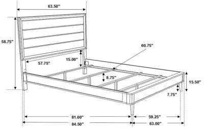 Ramon Queen Panel Bed Metallic Sterling