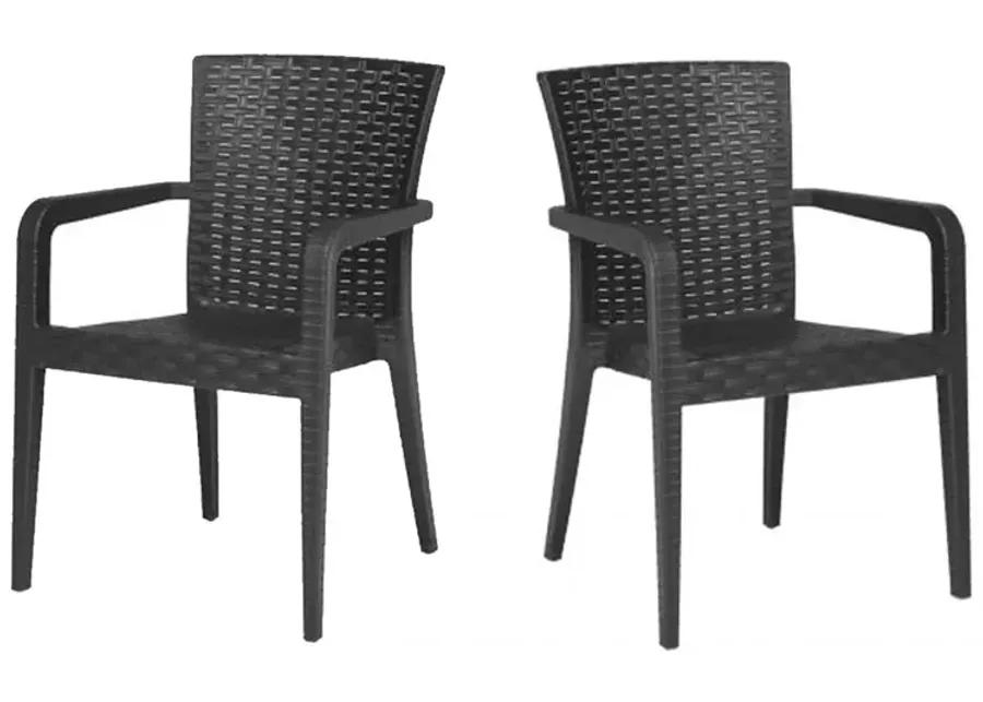 Alberta Set of 2 Stackable Armchair-Anthracite