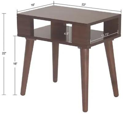 INK+IVY Jayce Pecan Mid Century Wood End table