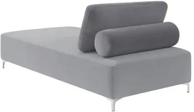 Giovanni Upholstered Accent Chaise with Removable Pillow Grey