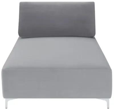 Giovanni Upholstered Accent Chaise with Removable Pillow Grey