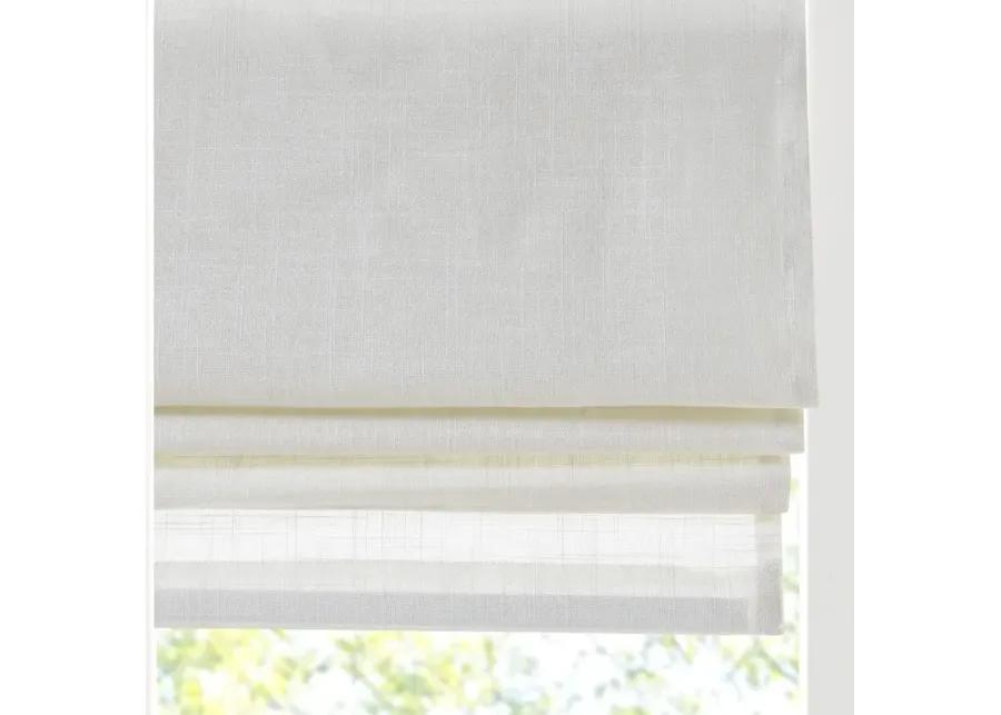 Madison Park Kyler White Linen Blend Light Filtering Cordless Roman Shade