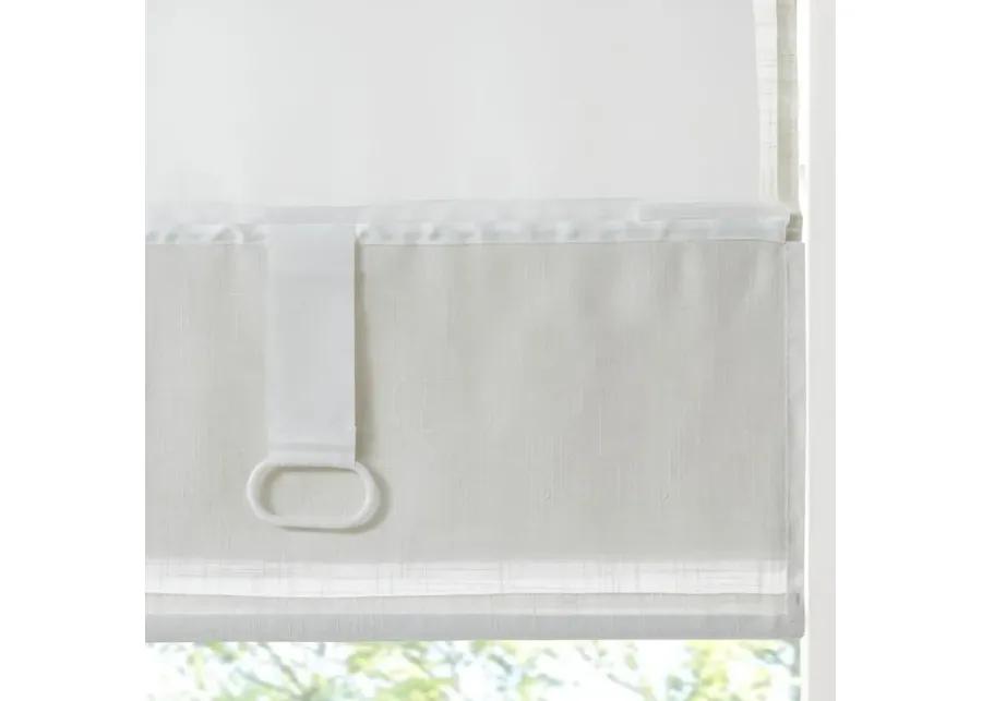 Madison Park Kyler White Linen Blend Light Filtering Cordless Roman Shade