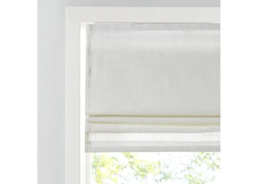 Madison Park Kyler White Linen Blend Light Filtering Cordless Roman Shade