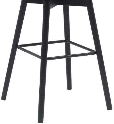 Sicily 30" Swivel Black Wood Bar Stool in Gray Faux Leather